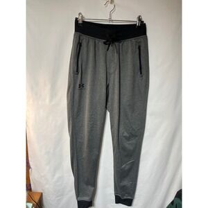 Under Armour Men's Loose Fit Jogger Sweatpants Gray Zipper Pockets Size S M P CH